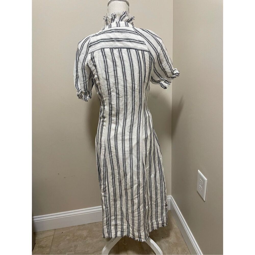 New Anthropologie Pilcro Ruffle-Collar Buttondown Dress Size 8 - Picture 8 of 9